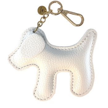 Trixi Gronau Bag Charm Taschenanhaenger Doggy xl Leder weiß